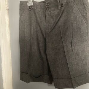 Gray/Black Tweed Look Dress Shorts